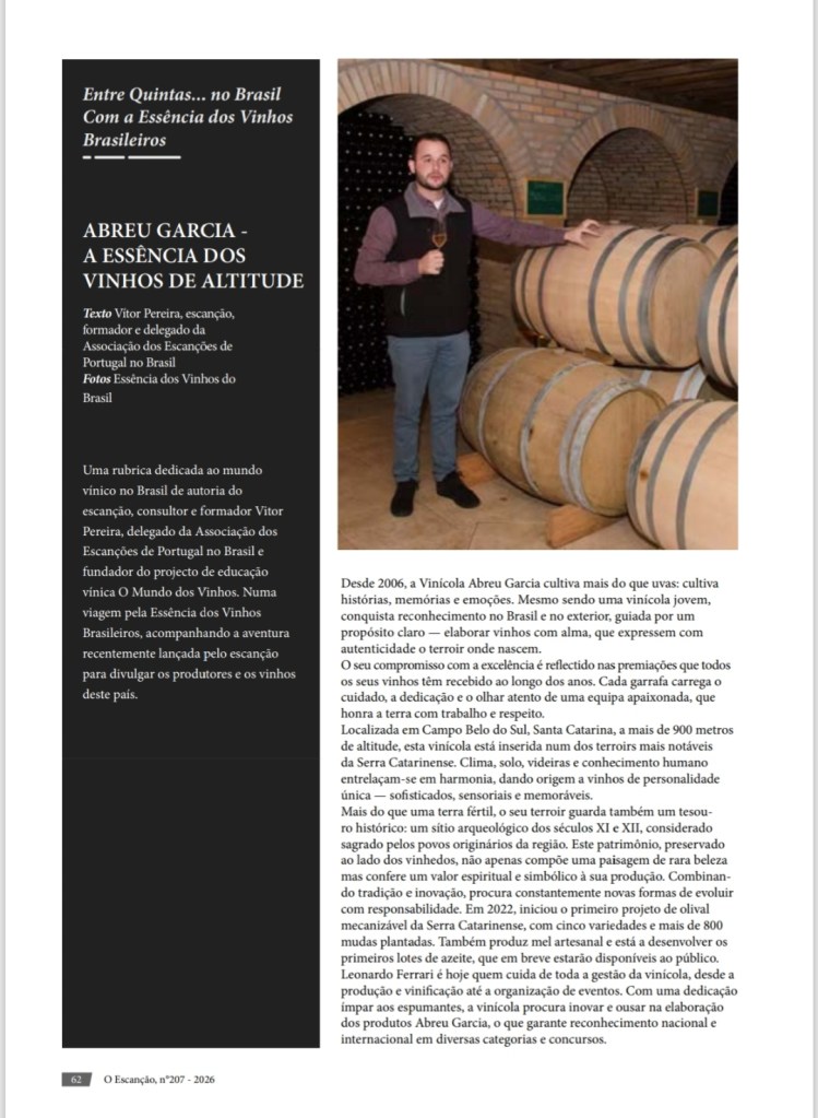 Revista O Escanção – Abreu Garcia, a essência dos vinhos de atitude